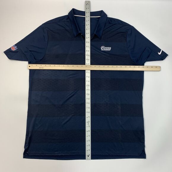 Nike LA Rams Polo Shirt Mens XXL 2XL Navy Blue Dri Fit NFL OnField Performance * - Picture 8 of 15